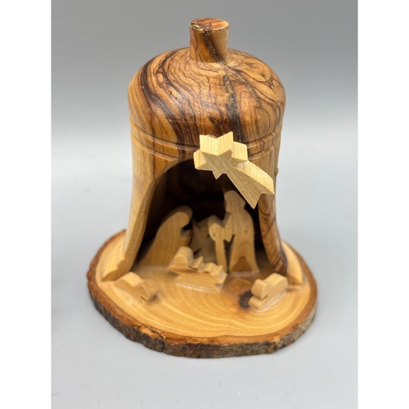 Other - Handmade Olive Wood Nativity Scene Bell Christmas Ornament Holy‎ Family